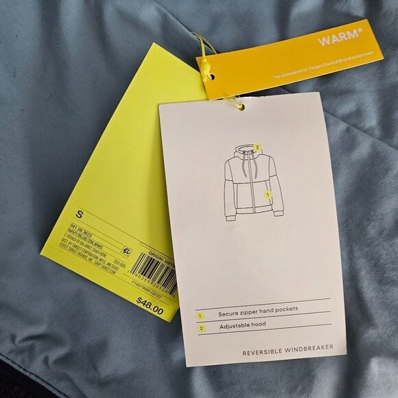 All In Motion Reversible Blue Windbreaker Fleece Jacket - Picture 5 of 10